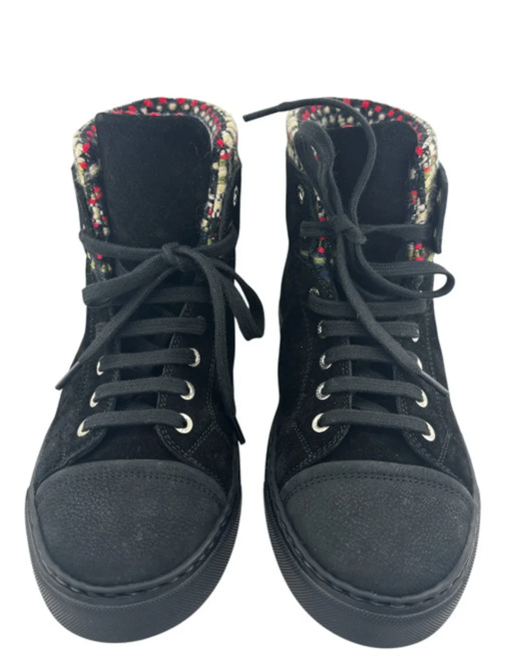 Chanel 2015 Suede High-Top Sneakers